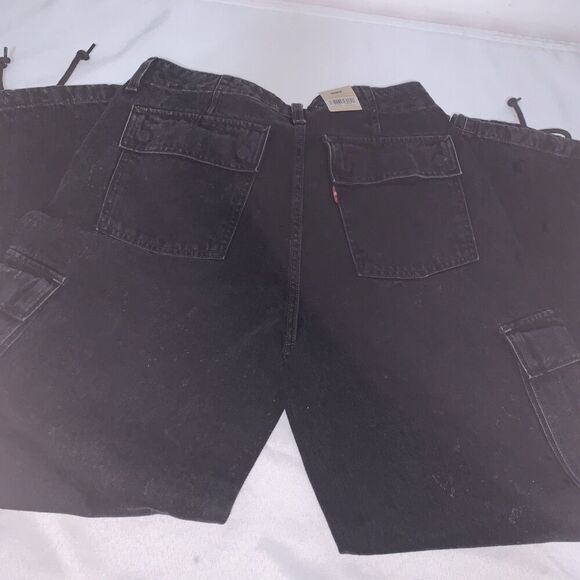 y2k Levi's Women's Mid-Rise 94's Baggy Straight wide Leg Cargo Jeans size 29x30 - Picture 10 of 16